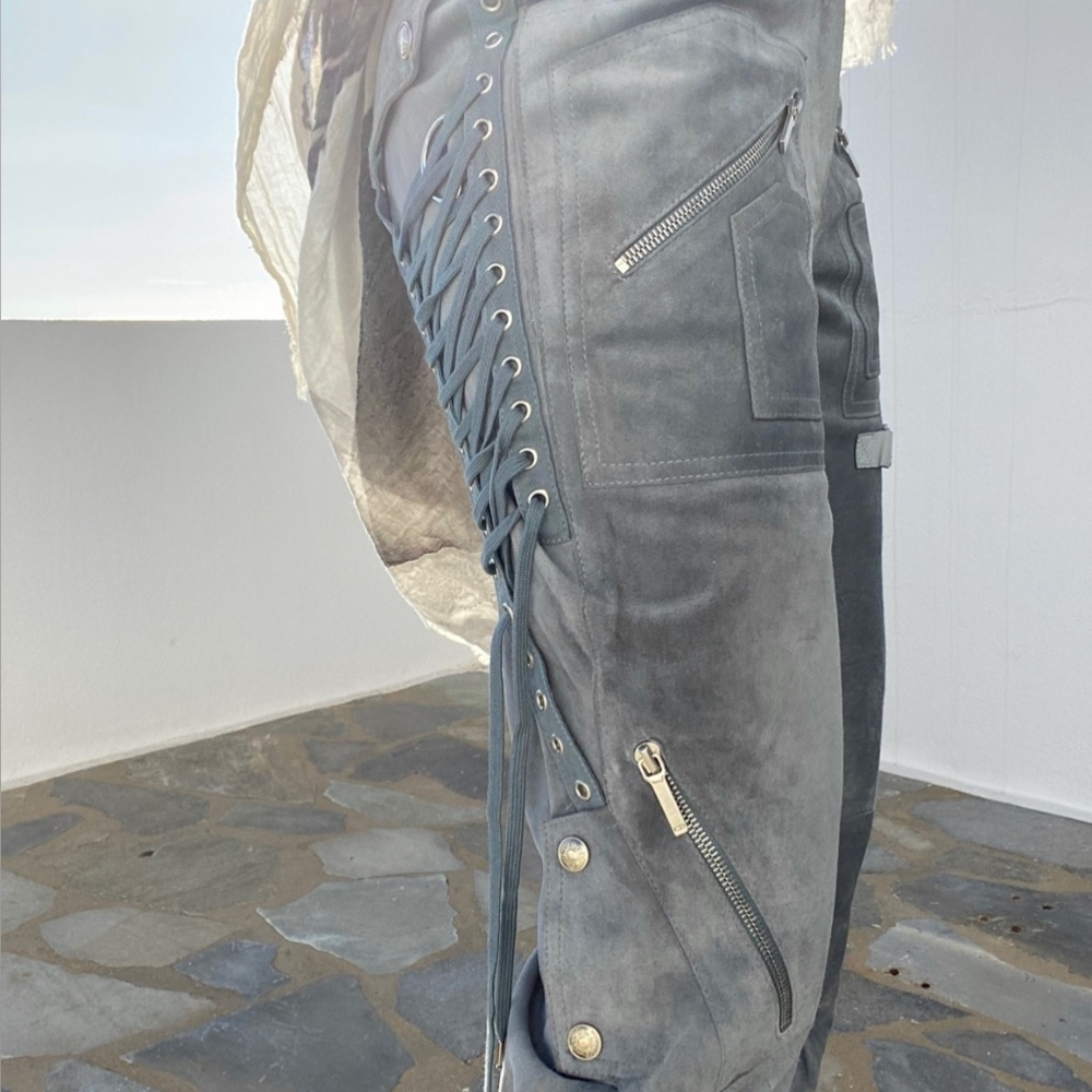 SOLD RUNWAY Dior Suede Lace Up leather cargo pants